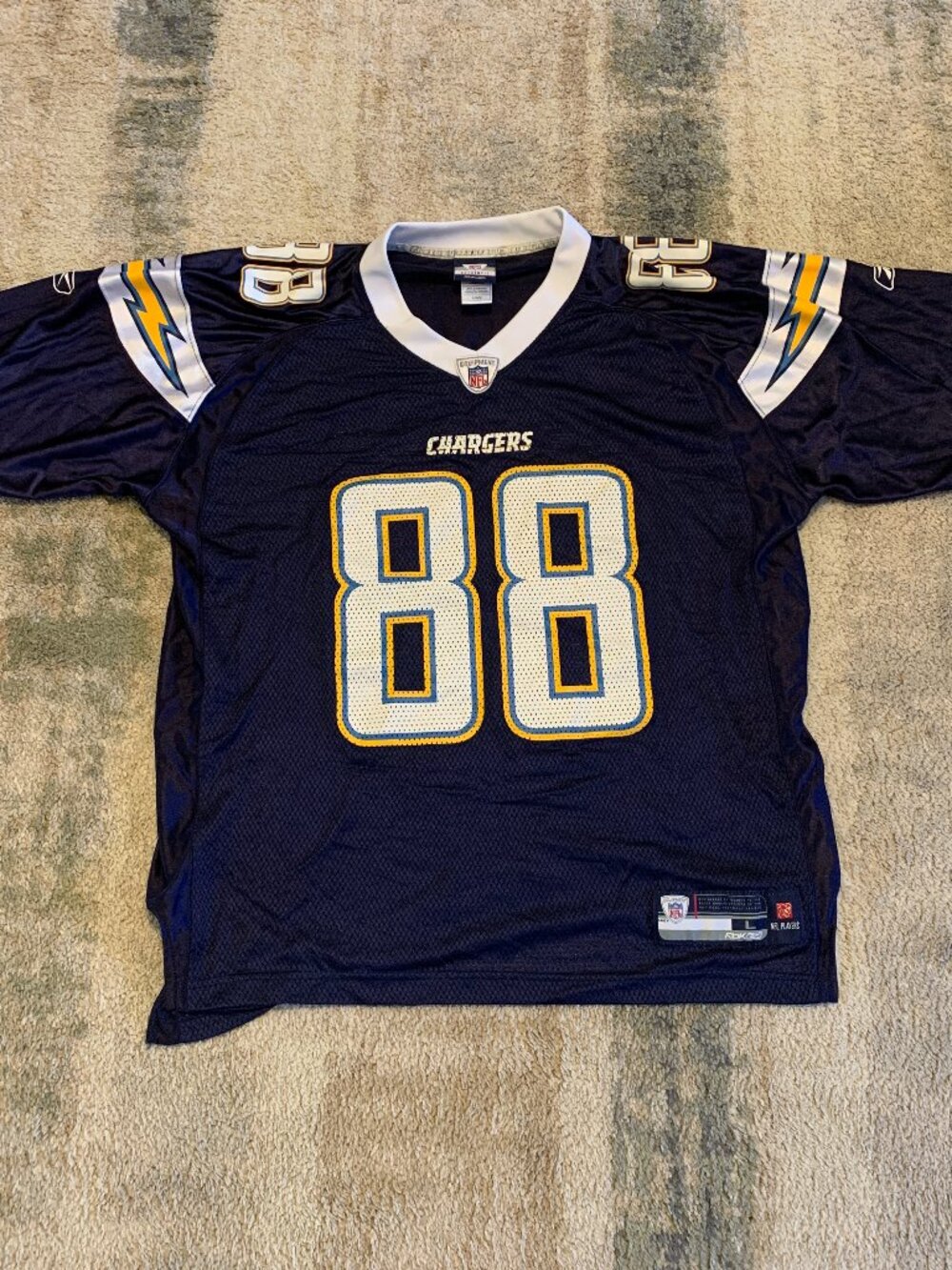 San Diego Chargers #88 Eric Parker Reebok NFL Authentic On-Field Jersey L